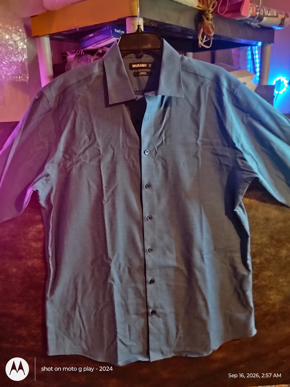 Murano Men's Button-Down Shirt in Blue